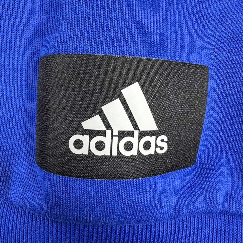 Adidas Sweatshirt Mens‎ L Large Blue Primegreen 3-Stripe Crewneck Active HB1421